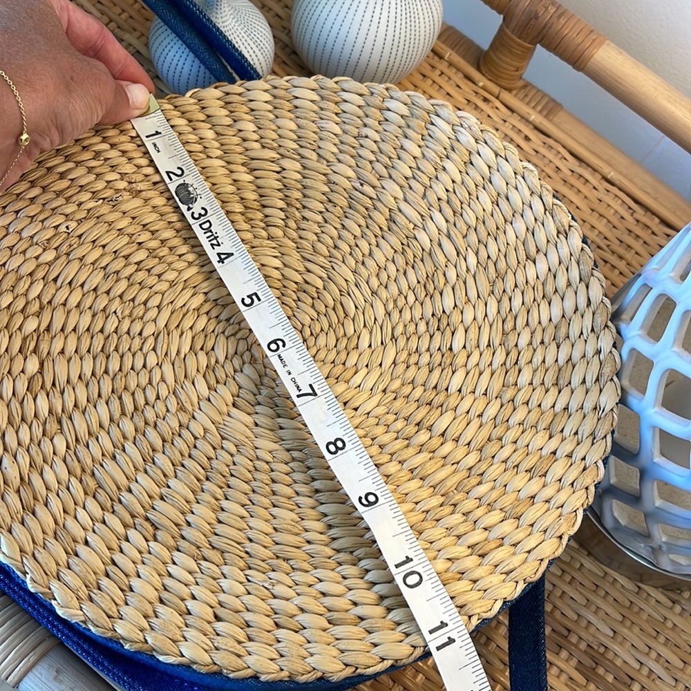 Universal Thread Large Jute Straw Circular Round Hand Bag Purse Tote Summer - Picture 4 of 5